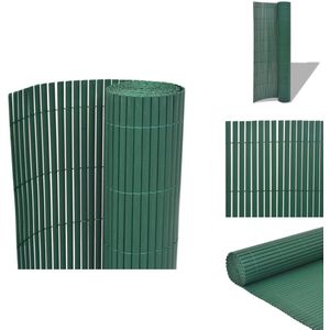 vidaXL Tuinhek - Tuinhekken - Schutting - Schuttingen - Tuinafscheiding dubbelzijdig 90x500 cm PVC groen