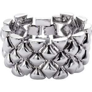Behave Armband - dames - zilver kleur - schakelarmband - verstelbaar van 15,5cm t/m 17cm