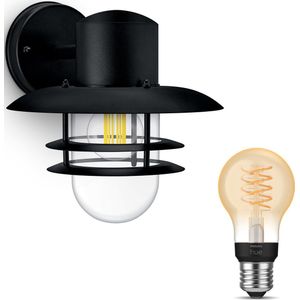 Philips Hue Inyma Wandlamp voor Buiten Neerwarts (Zwart) - Buitenlamp - E27 - Warmwit Licht - Hue White Filament