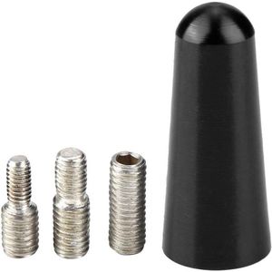 Nieuwe titel: 12 inch 3cm aluminium autodak korte staafantenne-adapter S zwart