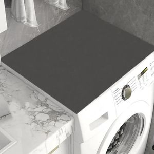 Wasmachineafdekking, 60 x 60 cm, zachte en op maat te snijden, universele wasmachinehoes, geschikt voor wasmachines, drogers, keukens, campers, badkamers (zwart)