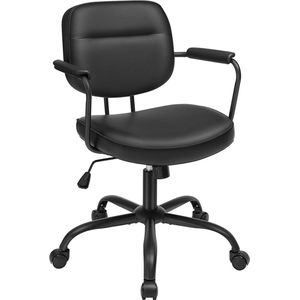 Rootz Deluxe Bureaustoel - Ergonomische stoel - Draaistoel - PU-leer - 60cm x 60cm x (87-97cm) - In hoogte verstelbaar - Inktzwart