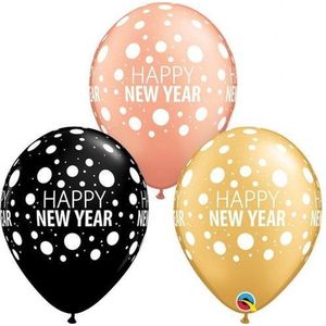 Qualatex - Ballonnen Happy New Year Assortiment 25 stuks 28 cm