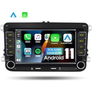 Boscer® Autoradio - Geschikt voor Volkswagen, Skoda & Seat - Apple Carplay & Android Auto (Draadloos) - 2+32GB - Android 11 - Navigatiesysteem - 7 Inch HD scherm - Achteruitrijcamera & Externe Microfoon