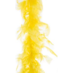 Carnaval verkleed veren Boa kleur geel 1.90 meter - Verkleedkleding accessoire