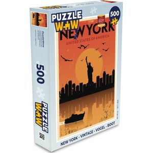 Puzzel New York - Vintage - Vogel - Boot - Legpuzzel - Puzzel 500 stukjes