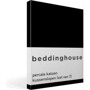 Beddinghouse perkal kussensloop - Zwart - 60 x 70 cm (set van 2)