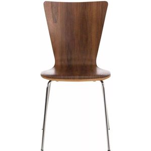 In And OutdoorMatch bezoekersstoelen Genesis - Donkerbruin - hout - stapelbaar - Set van 2 - Zithoogte 45 cm - modern design