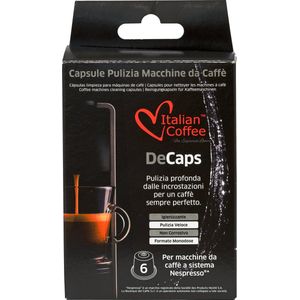 Italian Coffee DECAPS Ontkalker | 6 Capsules voor grondige reiniging van koffiemachines (Nespresso®*)