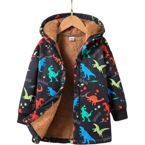 Jas Dinosaurus - capuchon - Dino - Dino's - fleece - maat 100 - 3/4 jaar