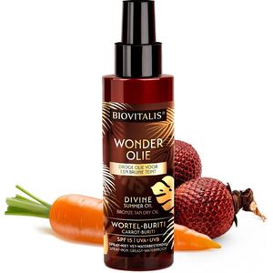 BIOVITALIS Wonder olie - SPF 15 - Zonnebrandolie - Snelbruiner - Wortel - Buriti - 100 ml