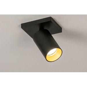 Lumidora Opbouwspot 73999 - DANI - GU10 - Zwart - Goud - Messing - Metaal - Badkamerlamp - IP21