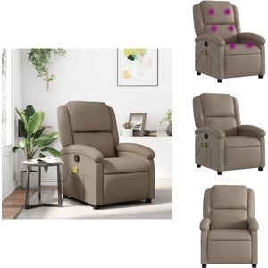 vidaXL Massagestoel - Massagestoelen - Fauteuil - Relaxfauteuil - Massagestoel verstelbaar kunstleer cappuccinokleurig