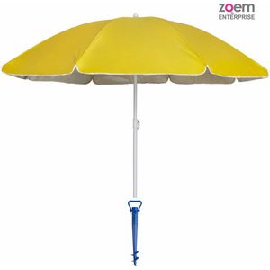 Zoem - Parasol - Inclusief houder - Strand - Geel - Strong - Winddicht - Windsterk - Zon - Paraplu - Parasolhouder