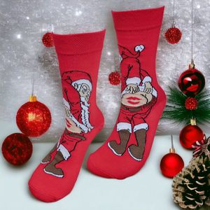 Kerstsokken - Kerstcadeau - Kerstman sokken - Kado - Grappige sokken - Leuke sokken - Vrolijke sokken - Luckyday Socks - Rode sokken - Kerst Cadeau sokken - LuckyDay Socks - Socks waar je Happy van wordt - Maat 37-44