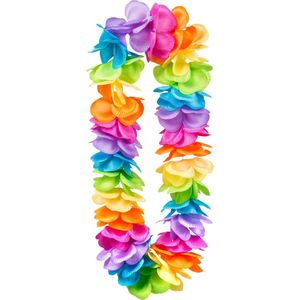 Boland - Hawaïkrans Rainbow de luxe XL Multi - Volwassenen - Unisex - - Hawaii