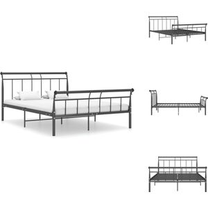 vidaXL Klassiek Bedframe - Metaal - 221 x 148 x 90 cm - Zwart - Matras niet inbegrepen - Bed