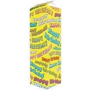 Snoep - Melkpak - Happy Birthday - Gevuld met Drop - In cadeauverpakking met gekleurd lint