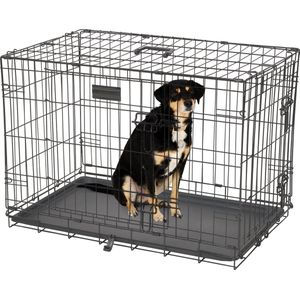 Brixy Hondenbench - Bench Voor Honden - Maat M - Opvouwbaar - 76 x 47 x 54 CM - 2 Deuren - Zwart