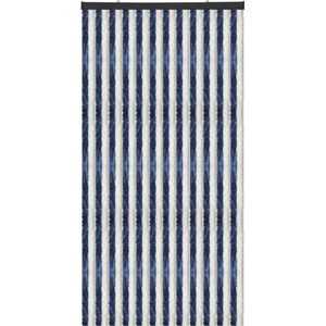 CRLYN® Vliegengordijn Kattenstaart - Hordeur - Vliegengordijn - Donkerblauw met Wit