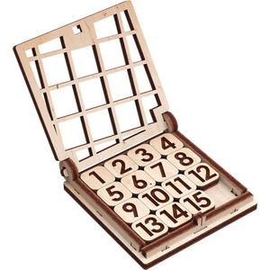 Mr. Playwood Game Fifteen - 3D houten puzzel - Bouwpakket hout - DIY - Knutselen - Miniatuur - 21 onderdelen