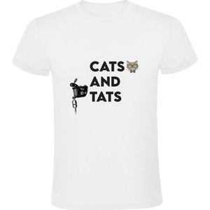 Cats and tats Heren T-shirt - kat - cat - tattoo - huisdier - dierendag