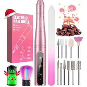 Elektrische Nagelfrees - Elektrische Nagelvijl - Manicureset - 30.000 tpm, 11-in-1 USB-nagelknipperset, elektrische pedicureset, polijstgereedschap, nagelknipper set voor acrylgels en eelt verwijderen