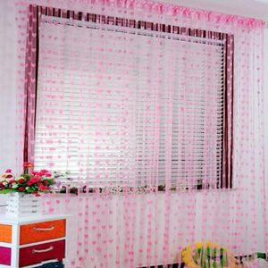 Hart Patroon Kwastje String Deur Gordijnen - Roze