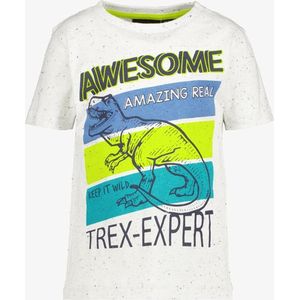 Unsigned jongens T-shirt met tyrannosaurus - Wit - Maat 122/128