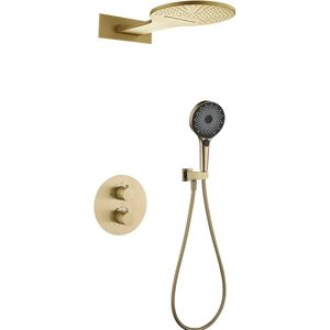 Mawialux thermostatisch inbouw regendoucheset - Waterval - Jack - Goud