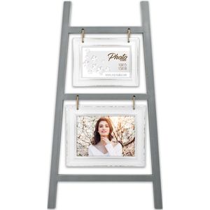 ZEP - Houten Vintage Fotoladder Fortaleza grijs voor foto's 10x15 13x18 (afmeten 33x60 cm) - UT792