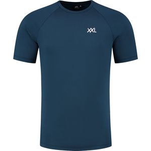 XXL Nutrition - Performance T-shirt - Sportshirt Heren, Shirt, Fitness tshirt - Navy - 4-Way Stretch - Regular Fit - Maat L