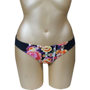 Seafolly Romeo Rose - bikinislip - zwart met bloemen - maat 36