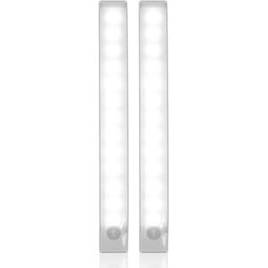 Apeiron 2 Stuks Kastverlichting Met Bewegingssensor - Led - Nachtlamp - Keukenverlichting - Trapverlichting - Wandlamp - Magnetisch - Bewegingssensor - Wit Licht - Dimbaar - Oplaadbaar - Met Magneet - 50cm
