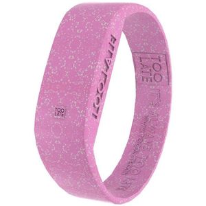 TOO LATE - Led horloge Glitter - siliconen - roze - polsmaat M