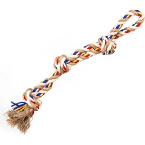 Nobleza Hondentouw met lus - Hondenspeelgoed touw met handvat - Flostouw lang met lus voor hond - Trektouw hond - Speeltouw hond - 53 cm