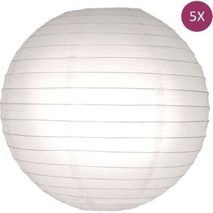 Brandvertragende lampion wit 120 cm - 5 stuks - grote lampion brandwerend