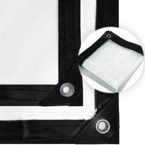 JGS ® Transparant Waterbestendig Afdekzeil met Versterkte Randen en Aluminium Ogen voor Buiten