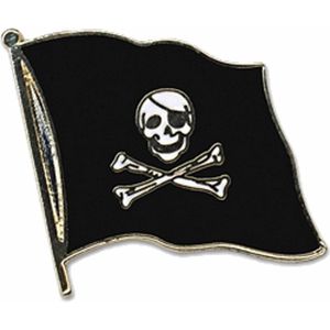 Pin broche/speldje Vlag Piraten thema 20 mm - Verkleed accessoires piraenpak