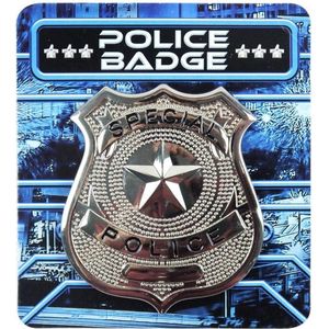 Zilveren politie badge verkleed accessoire
