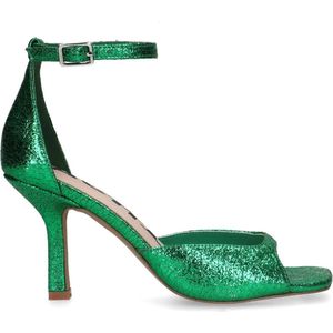 Sacha - Dames - Groene metallic sandalen met hak - Maat 40