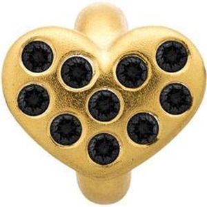 Endless bedel zilverkleurig Black Heart of Love goudkleurig 51501-1