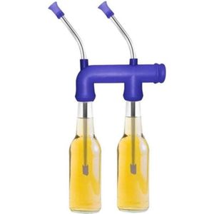 Double Beer Snorkel - Beer Dispenser Blauw voor Uni Party Verjaardag Kerstmis Nieuwjaar