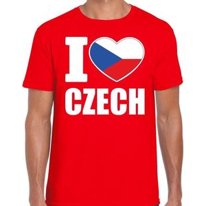 I love Czech t-shirt rood voor heren - Tsjechisch landen shirt - Tsjechie supporter kleding L
