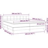 vidaXL - Boxspring - met - matras - fluweel - lichtgrijs - 200x200 - cm