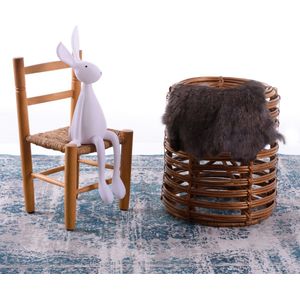 SET VAN 3 zwarte konijnenvachtjes - 3 vachtjes konijnenvel zwart - velletje tafel decoratie