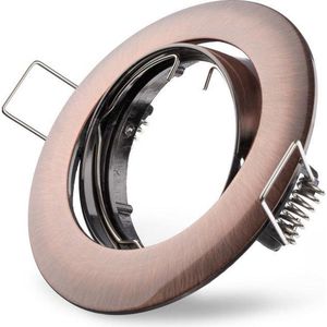 Ledmaxx Inbouwspot rond geborsteld koper kantelbaar voor GU10 | zaagmaat 68mm | GU10 | Max 1x50W exclusief