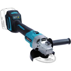 21V borstelloze haakse slijper 125 mm met 3 snelheden - slijpen snijden - geen batterij of oplader 102614.