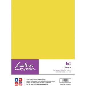 Crafter's Companion - A4 Funky Foam - Yellow - 6 st.