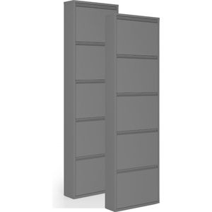 Schoenenkast Bodi 5-vaks Clay Grey (set van 2)